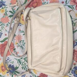 Lucky Brand Off-White/Cream Leather Crossbody Bag